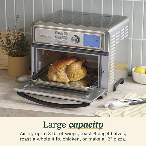 Cuisinart Air Fryer Toaster Oven, Digital Display, 1800 Watt Air Fryer Toaster Oven Combo with Adjustable Temperature and Controls, Stainless Steel Small Kitchen Appliance, TOA-65,Silver - My Kitchen Products