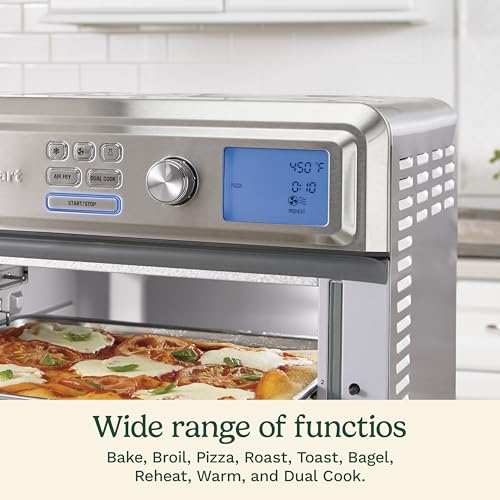 Cuisinart Air Fryer Toaster Oven, Digital Display, 1800 Watt Air Fryer Toaster Oven Combo with Adjustable Temperature and Controls, Stainless Steel Small Kitchen Appliance, TOA-65NAS, Silver - My Kitchen Products