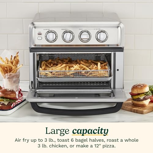 Cuisinart Air Fryer Toaster Oven with Grill, 1800W 8-1 Air Fryer Oven with Bake, Convection Bake, Grill, Broil and Warm Options, Large Capacity, 60-Minute Timer, TOA-70BKS, Black SS - My Kitchen Products