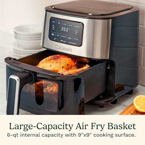 Cuisinart AIR200 Air Fryer Oven 6-Qt Basket Air Fryer Stainless Steel Bundle with 2 YR CPS Enhanced Protection Pack - My Kitchen Products