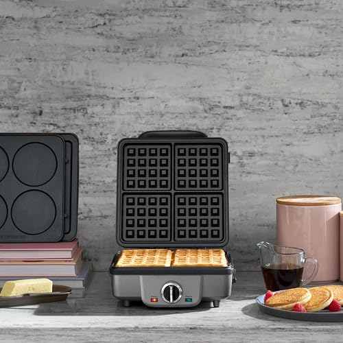 Cuisinart Belgian Waffle Maker with Pancake, Nonstick Plates, 6 Browning Levels, Ready Indicator Lights, Temperature Control, Deep Waffle Pockets, Brushed Stainless, WAF-300NAS - My Kitchen Products