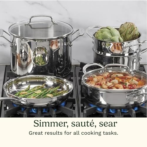 Cuisinart Chef’s Classic 11-Piece Stainless Steel Pots and Pans Set, Cookware Set Compatible with Induction, Electric, Gas Cooktops, Aluminum Core for Even Heat, Cool Grip Handles, Dishwasher Safe - My Kitchen Products