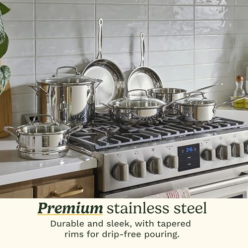 Cuisinart Chef’s Classic 11-Piece Stainless Steel Pots and Pans Set, Cookware Set Compatible with Induction, Electric, Gas Cooktops, Aluminum Core for Even Heat, Cool Grip Handles, Dishwasher Safe - My Kitchen Products