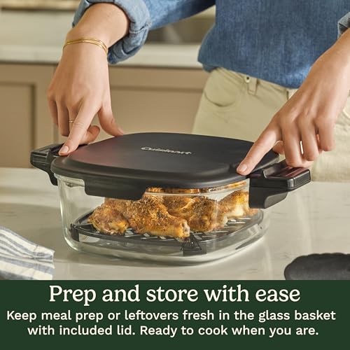 Cuisinart ClearView 4-Quart Air Fryer with Glass Basket and PFAS-Free Ceramic Nonstick Crisper Plate, 5 Cooking Functions, 2 Custom Presets, Adjustable Temperature up to 450°F, 3-Year Warranty, AFC-4 - My Kitchen Products