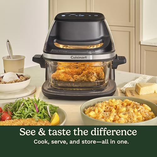 Cuisinart ClearView 4-Quart Air Fryer with Glass Basket and PFAS-Free Ceramic Nonstick Crisper Plate, 5 Cooking Functions, 2 Custom Presets, Adjustable Temperature up to 450°F, 3-Year Warranty, AFC-4 - My Kitchen Products