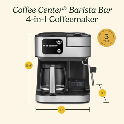 Cuisinart Coffee Center Barista Bar 4-in-1 Coffee Maker, Single-Serve Pods Compatible, Coffeemaker, Three Brewing Sizes, SS-4N1NAS, Black - My Kitchen Products