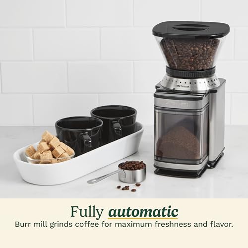 Cuisinart Coffee Grinder, Electric One-Touch Automatic Burr Coffee Grinder with 18-Position Grind Selector, Cup Size Selector for 4 – 18 Cups, DBM-8P1, Black Stainless - My Kitchen Products