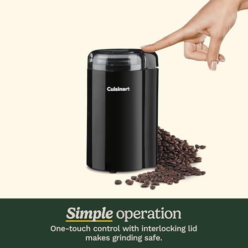 Cuisinart Coffee Grinder, One Touch Control Coffee Bean Grinder with Stainless Steel Bowl and Blades, 2.5 oz/70g Capacity Enough for 12 Cups, On/Off Switch with Safety Interlock, DCG-20BKN, Black - My Kitchen Products