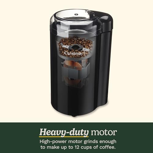 Cuisinart Coffee Grinder, One Touch Control Coffee Bean Grinder with Stainless Steel Bowl and Blades, 2.5 oz/70g Capacity Enough for 12 Cups, On/Off Switch with Safety Interlock, DCG-20BKN, Black - My Kitchen Products