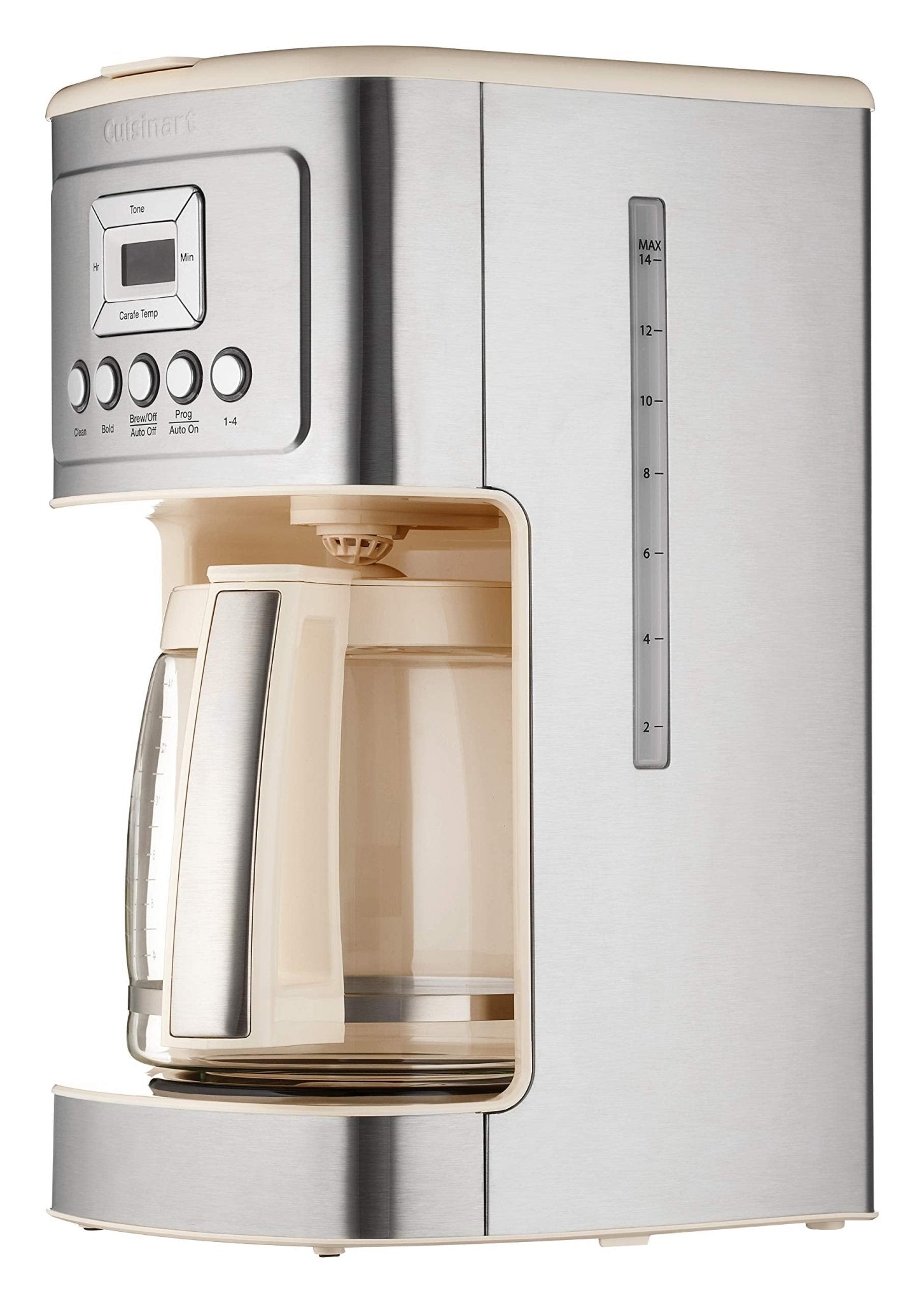 Cuisinart Coffee Maker, 14-Cup Glass Carafe, Fully Automatic for Brew Strength Control & 1-4 Cup Setting, Stainless Steel, DCC-3200CRM, Cream - My Kitchen Products