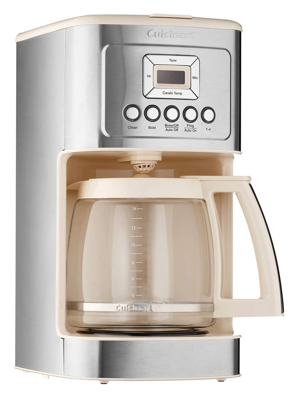 Cuisinart Coffee Maker, 14-Cup Glass Carafe, Fully Automatic for Brew Strength Control & 1-4 Cup Setting, Stainless Steel, DCC-3200CRM, Cream - My Kitchen Products