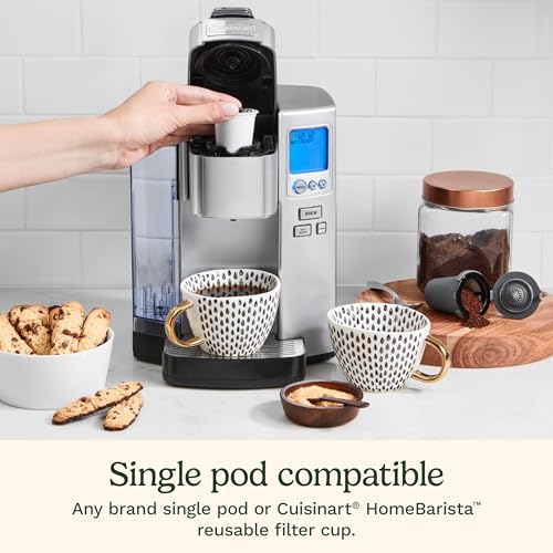 Cuisinart Coffee Maker, Single Serve 72-Ounce Reservoir Pod Coffee Machine, Programmable Brewing & Hot Water Dispenser, 5 Cup-Size Settings, Stainless Steel, SS-10P1, Silver - My Kitchen Products