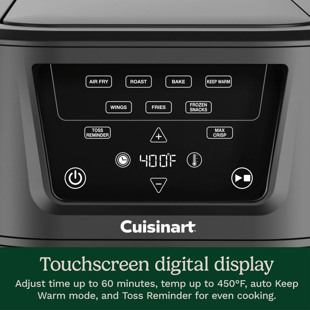 Cuisinart CompactMax 8-Quart Basket Air Fryer for Large Family Meals, Compact Ceramic Countertop Fits a 4.5-lb Chicken, 4-in-1 Air Fry, Roast, Bake & Keep Warm, Easy-Clean Dishwasher-Safe, AIR-210 - My Kitchen Products