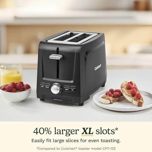 Cuisinart Core Collection 2-Slice Toaster | Extra-Long Slots for Artisan Bread, Bagel | High-Lift Quickview™ | Single Slice & Defrost Function | +30sec Toast Boost | Removable Crumb Tray, Black - My Kitchen Products