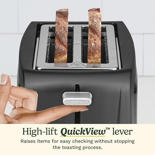 Cuisinart Core Collection 2-Slice Toaster | Extra-Long Slots for Artisan Bread, Bagel | High-Lift Quickview™ | Single Slice & Defrost Function | +30sec Toast Boost | Removable Crumb Tray, Black - My Kitchen Products