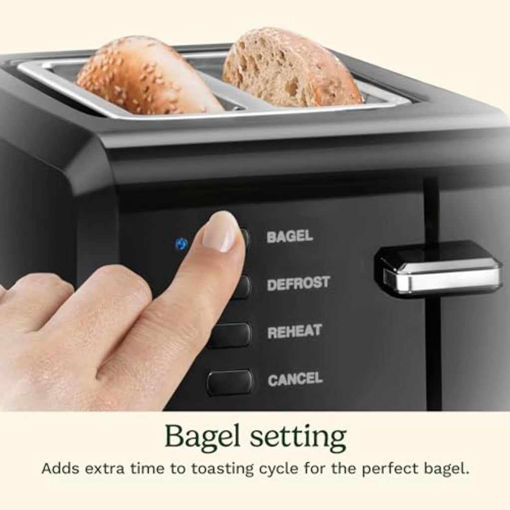 Cuisinart CPT-122BK 2-Slice Compact Plastic Toaster, Slots for Bagels & Bread, 7 Shade Settings, Cancel/Defrost/Reheat Functions, Removable Crumb Tray, Small Kitchen Appliance for Home & Office, Black - My Kitchen Products