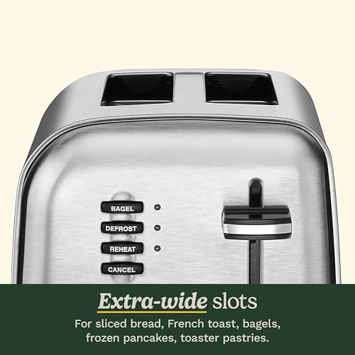 Cuisinart CPT-160P1 Metal Classic 2-Slice Toaster, Brushed Stainless Steel, 6 Shade Settings, 1.5" Wide Slots for Bagels & Bread, Defrost/Reheat Functions, Extra-Lift Lever, Slide-Out Crumb Tray - My Kitchen Products