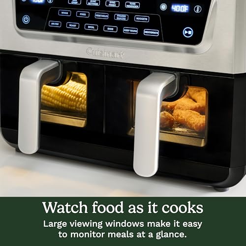 Cuisinart Dual Basket Air Fryer, Two Baskets 11 Qt in Total, 6 Functions: Air Fry, Roast, Bake, Broil, Dehydrate & Keep Warm, Features Sync Finish & Sync Settings, Toss Reminder & Auto-Pause, ADZ-112 - My Kitchen Products