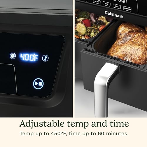 Cuisinart Dual Basket Air Fryer, Two Baskets Totals 11 QT, 4 Function Air Fryer to Air Fry, Roast, Bake & Keep Warm, Features Sync Finish & Settings, Toss Reminder, Automatic Warm Mode & Auto-Pause - My Kitchen Products