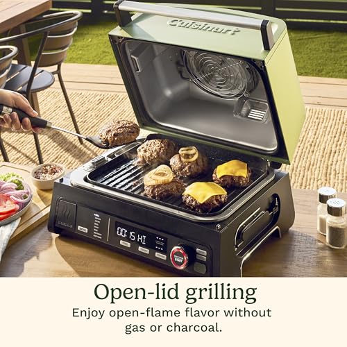 Cuisinart FlavorBoost™ 8-in-1 Outdoor Electric BBQ Grill & Portable Smoker, Air Fryer Grill Combo with Smart Probe, Smoke Drawer, 154 sq. in., Patio & Balcony Grill for Apartments, CEG-1302 - My Kitchen Products