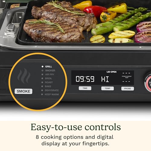 Cuisinart FlavorBoost™ 8-in-1 Outdoor Electric BBQ Grill & Portable Smoker, Air Fryer Grill Combo with Smart Probe, Smoke Drawer, 154 sq. in., Patio & Balcony Grill for Apartments, CEG-1302 - My Kitchen Products