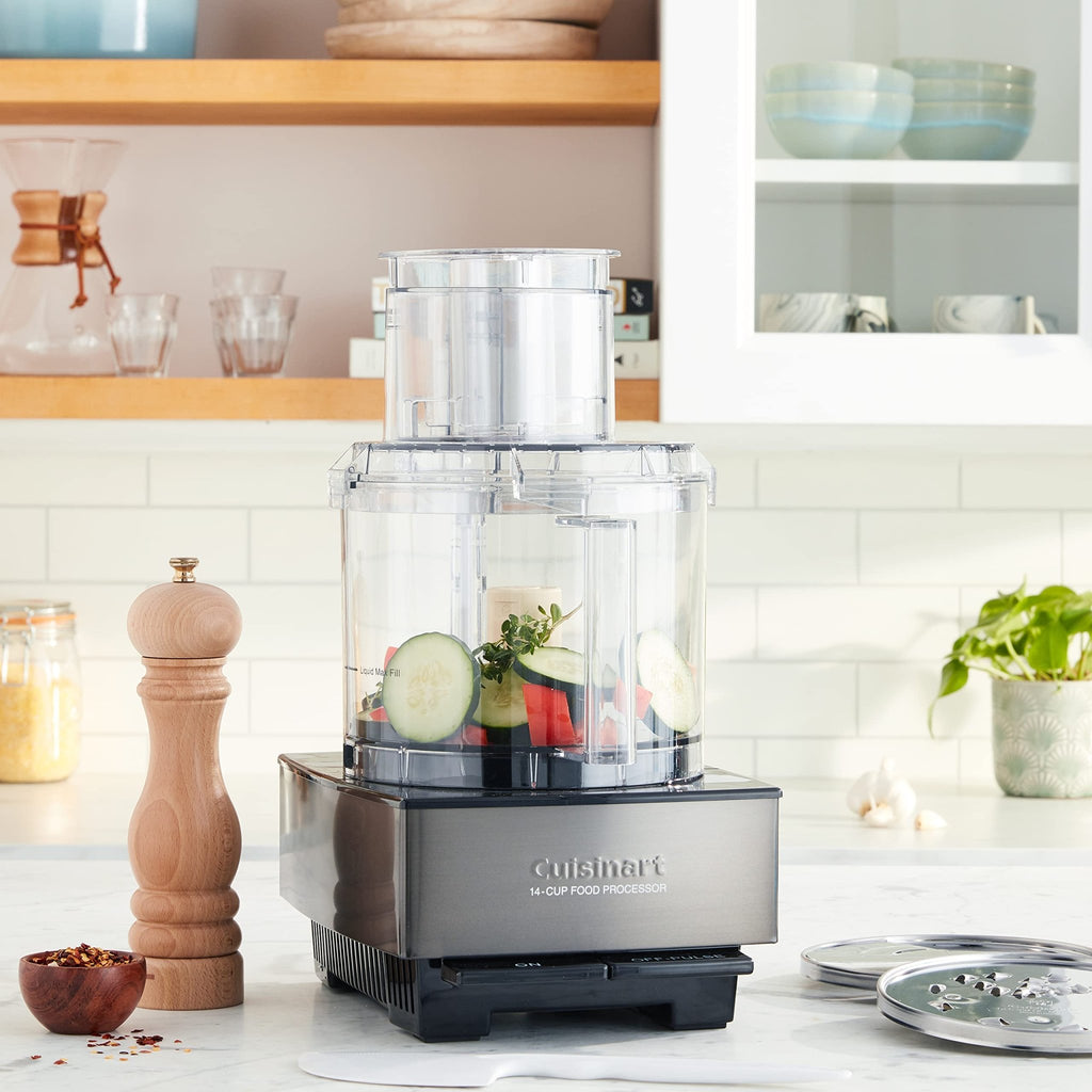 Cuisinart Food Processor 14-Cup Vegetable Chopper for Mincing, Dicing, Shredding, Puree & Kneading Dough, Black Stainless, DFP-14BKSY - My Kitchen Products
