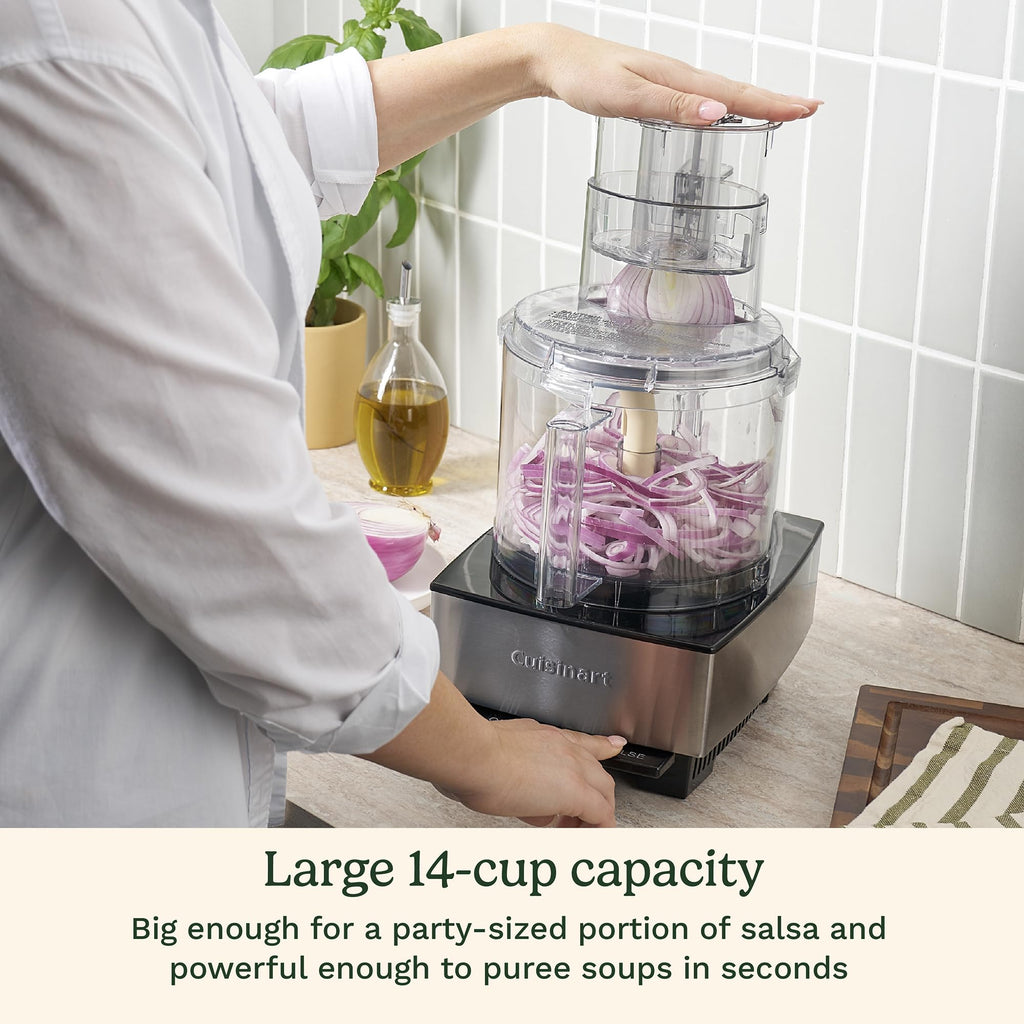 Cuisinart Food Processor, 14-Cup Vegetable Food Chopper for Mincing, Dicing, Shredding, Puree & Kneading Dough, 720-Watt Motor, Stainless Steel, DFP-14BCNY - My Kitchen Products