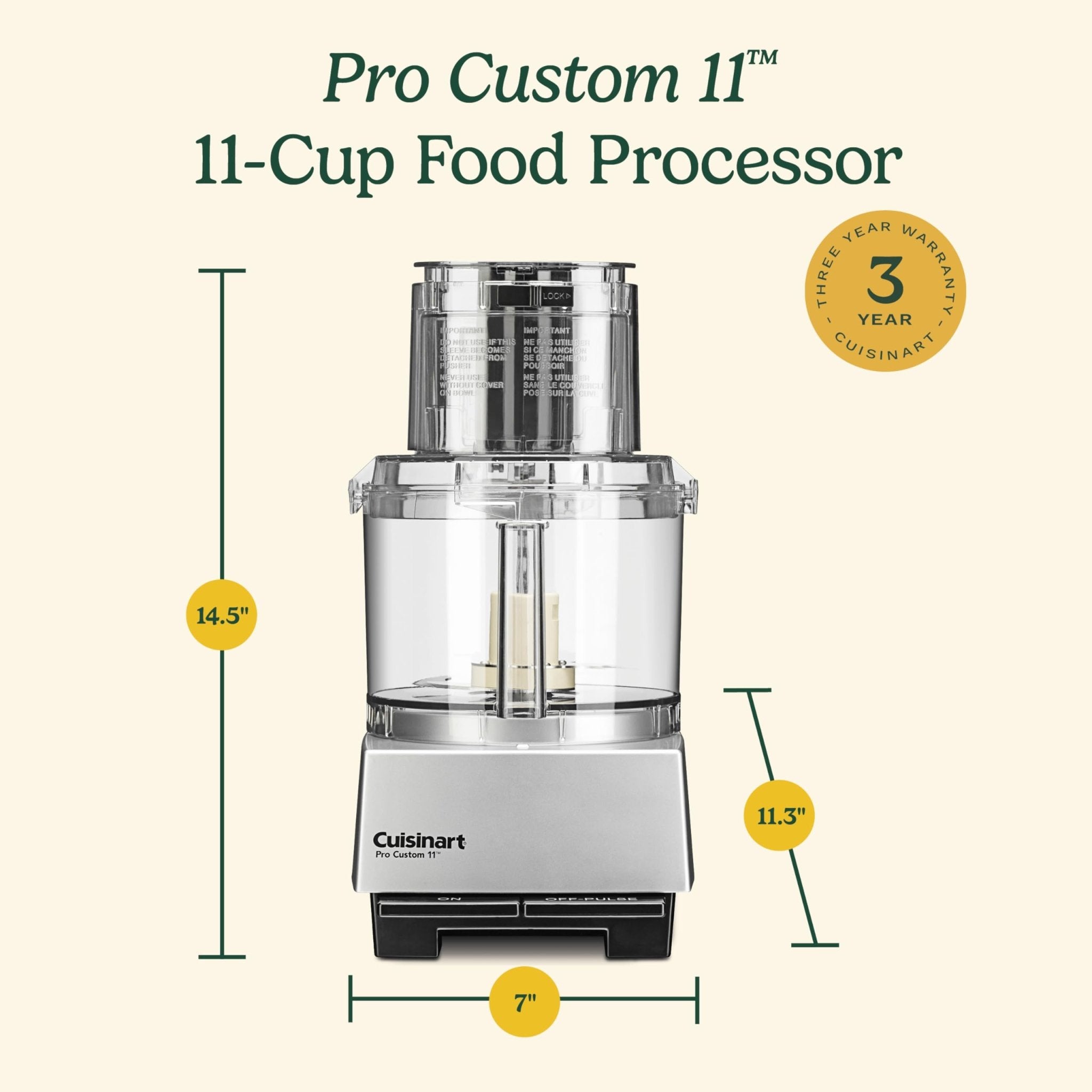 Cuisinart Food Processor, Dishwasher Safe 11-Cup Food Processor with Slicing & Shredding Discs, Cuisinart Pro Custom 11 Stainless Steel Electric Chopper & Kitchen Food Processor, Chrome, DLC-8SBCYP1 - My Kitchen Products