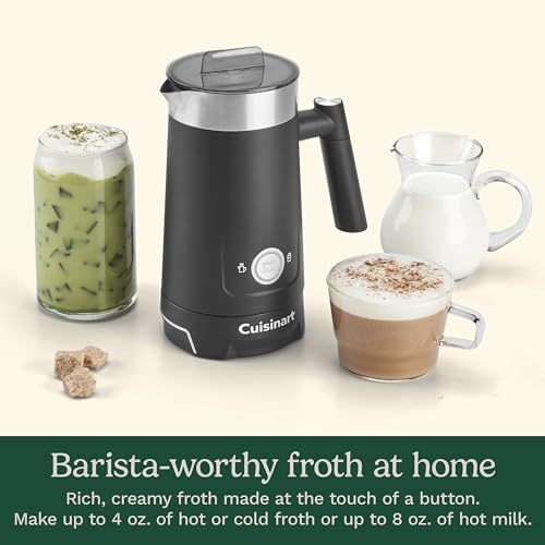 Cuisinart Hot and Cold Foam Milk Frother, Electric Frother for Coffee, Lattes, Cappuccinos, Macchiatos, Hot Chocolate and More, Stainless Steel Nonstick Milk Tank, Cool Touch Exterior, FR-16, Black - My Kitchen Products
