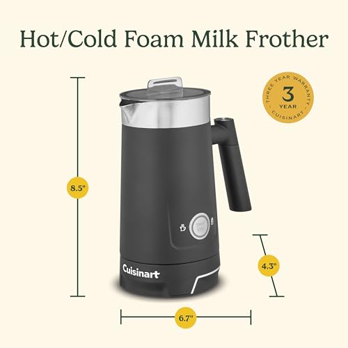Cuisinart Hot and Cold Foam Milk Frother, Electric Frother for Coffee, Lattes, Cappuccinos, Macchiatos, Hot Chocolate and More, Stainless Steel Nonstick Milk Tank, Cool Touch Exterior, FR-16, Black - My Kitchen Products