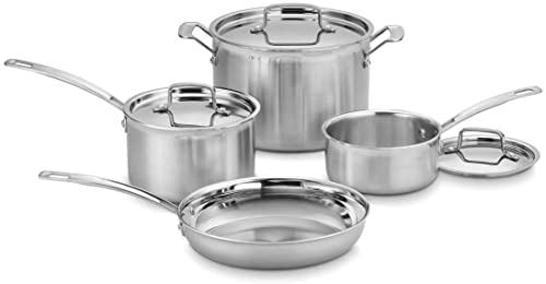 Cuisinart MCP-7NP1 Multiclad Pro Triple Ply 7-Piece Cookware Set Skillet - My Kitchen Products