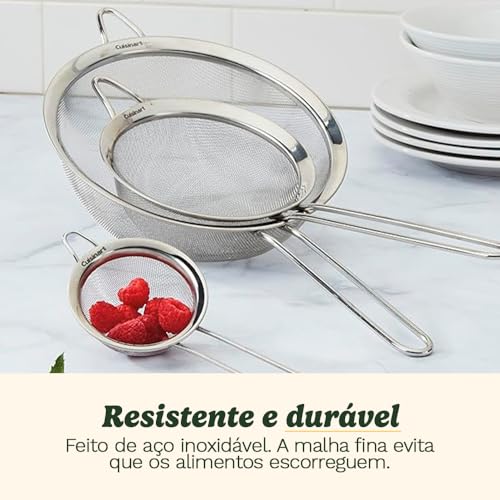 Cuisinart, Mesh Strainers, Stainless Steel Mesh Strainers for Kitchen, Fine Mesh Kitchen Strainer Set for Sifting, Straining and Cooking, Ctg-00-3Ms, 3 Count - My Kitchen Products