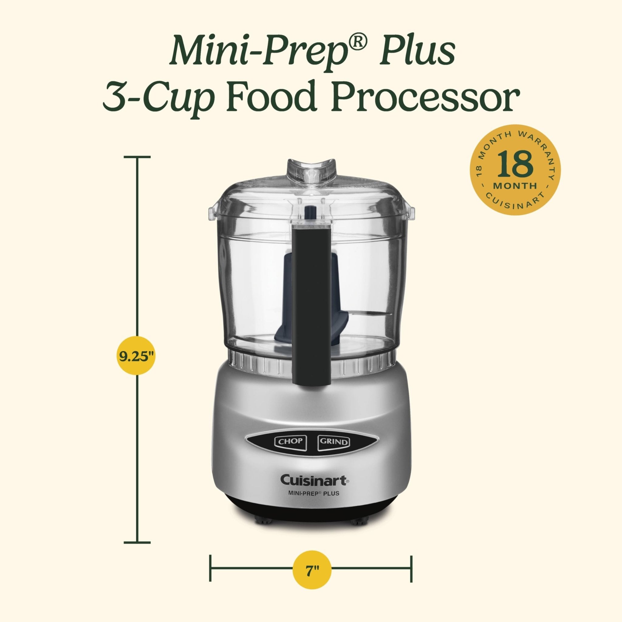 Cuisinart Mini-Prep Plus Food Processor, 24-Ounce Mini Food Processor to Chop Herbs, Vegetables, and Hard Cheese, 24-Ounce Work Bowl, Reversible Stainless Steel Blade, DLC-2ABC, Brushed Chrome/Nickel - My Kitchen Products