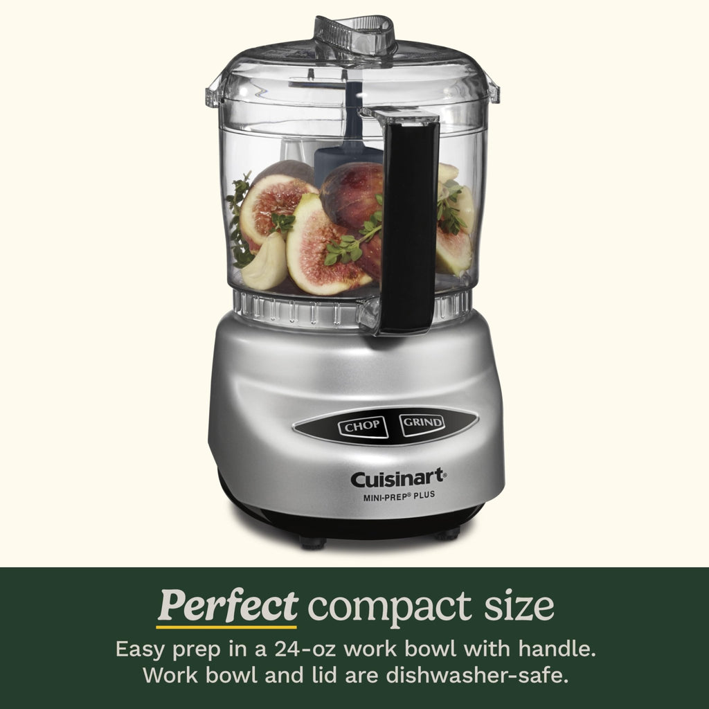 Cuisinart Mini-Prep Plus Food Processor, 24-Ounce Mini Food Processor to Chop Herbs, Vegetables, and Hard Cheese, 24-Ounce Work Bowl, Reversible Stainless Steel Blade, DLC-2ABC, Brushed Chrome/Nickel - My Kitchen Products