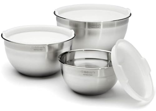 Cuisinart Mixing Bowl Set, Stainless Steel, 3‑Piece Nesting Bowls for Baking, Cooking & Food Prep, CTG-00-SMB - My Kitchen Products