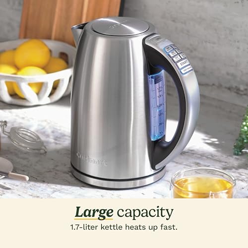 Cuisinart PerfecTemp 1.7-Liter Electric Kettle, Cordless Electric Tea Kettle, 1500W for Fast Heat-Up, 6 Preset Temperatures, 30-Minute Keep Warm, Stay Cool Nonslip Handle, CPK-17P1 - My Kitchen Products