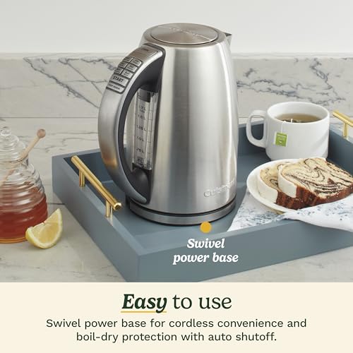 Cuisinart PerfecTemp 1.7-Liter Electric Kettle, Cordless Electric Tea Kettle, 1500W for Fast Heat-Up, 6 Preset Temperatures, 30-Minute Keep Warm, Stay Cool Nonslip Handle, CPK-17P1 - My Kitchen Products