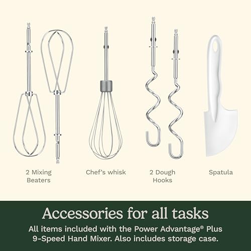 Cuisinart Power Advantage Plus 9-Speed Hand Mixer, 220W Motor, Electric Mixer with Dishwasher-Safe Beaters, Storage Case, HM-90BCS, Brushed Chrome - My Kitchen Products