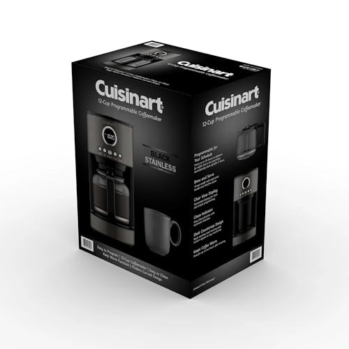 Cuisinart Stainless Steel 12-Cup Coffee Machine, Black Stainless Steel DCC-1220BKS - My Kitchen Products