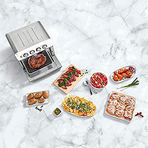 Cuisinart TOA-70 AirFryer Toaster Oven with Grill Stainless Steel Bundle with Deco Chef Pair of Red Heat Resistant Oven Mitt - My Kitchen Products