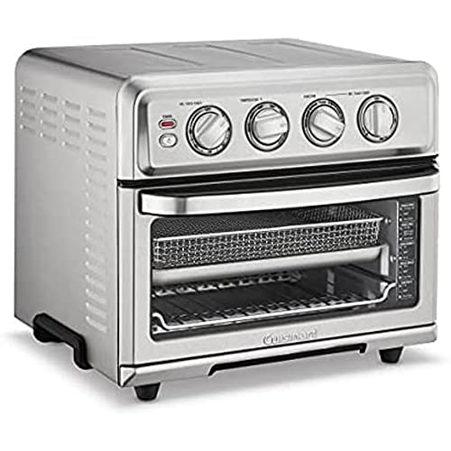 Cuisinart TOA-70 AirFryer Toaster Oven with Grill Stainless Steel Bundle with Deco Chef Pair of Red Heat Resistant Oven Mitt - My Kitchen Products
