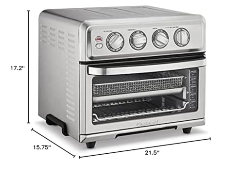 Cuisinart TOA-70 AirFryer Toaster Oven with Grill Stainless Steel Bundle with Deco Chef Pair of Red Heat Resistant Oven Mitt - My Kitchen Products