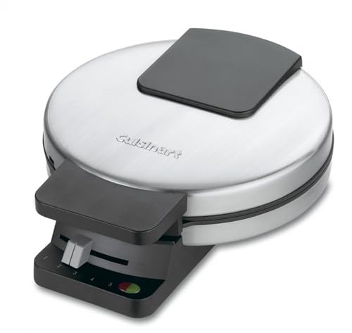 Cuisinart Waffle Maker, 1250W Round Classic Waffle Iron, 5-Setting Adjustable Browning Control, WMR-CANAS, Brushed Stainless - My Kitchen Products