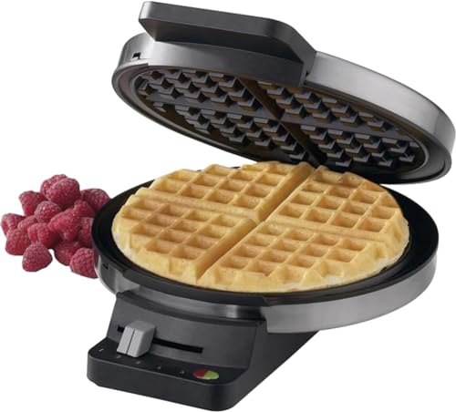 Cuisinart Waffle Maker, 1250W Round Classic Waffle Iron, 5-Setting Adjustable Browning Control, WMR-CAP2, Brushed Stainless - My Kitchen Products