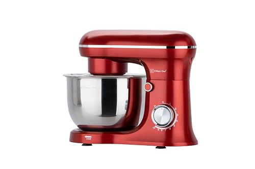 CULINARY CHEF Retro Electric Stand Mixer, 4.75 Quart / 4.5L, 8 Speeds with Whisk, Dough Hook, Flat Beater Attachments, Splash Guard (RED) - My Kitchen Products