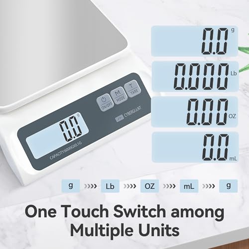 CYBERGIANT 13lb/0.1g Precision Digital Food Scale - Meal Prep Kitchen Baking & Espresso Coffee - Gram Scale with Stainless Steel Platform & LCD Display - My Kitchen Products