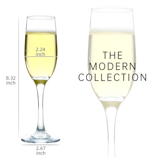 CZUMJJ Elegant Champagne Glasses Set of 16, Long Stem Glass Champagne Flutes for Mimosa, Sparking Wine, Wedding, Party - 6 oz, Clear - My Kitchen Products