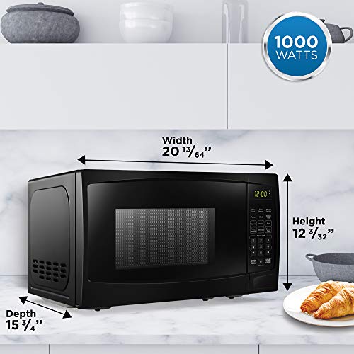 Danby DBMW1120BBB 1.1 Cu.Ft. Countertop Microwave In Black - 1000 Watts, Family Size Microwave With Push Button Door - My Kitchen Products