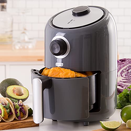 Dash Compact Air Fryer - Healthy Cooking with Auto Shut-Off Feature, Adjustable Temperature Control & Nonstick Fry Basket - Has AirCrisp® Technology - 2 Quart - Cool Grey - My Kitchen Products