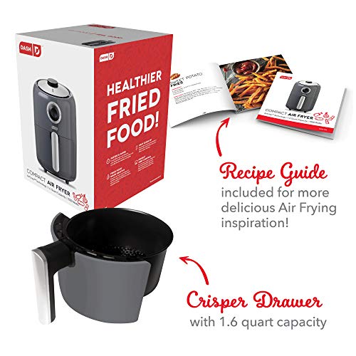 Dash Compact Air Fryer - Healthy Cooking with Auto Shut-Off Feature, Adjustable Temperature Control & Nonstick Fry Basket - Has AirCrisp® Technology - 2 Quart - Cool Grey - My Kitchen Products